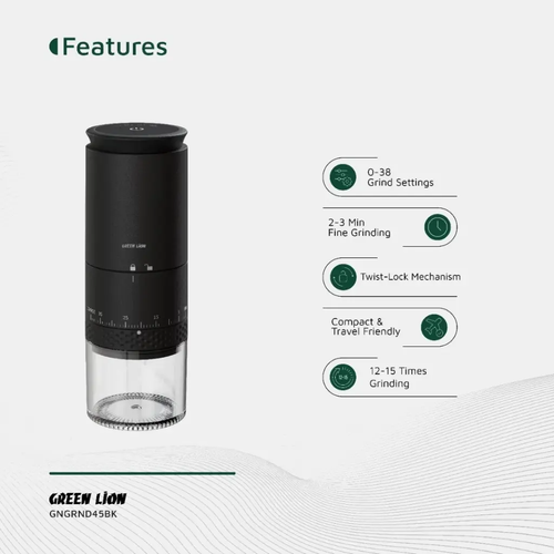 آسیاب قهوه گرین لاین مدل GL-CG45 ا Green Lion Grind Pro Coffee Grinder-Rechargeable◇