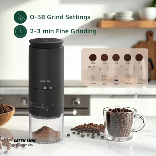 آسیاب قهوه گرین لاین مدل GL-CG45 ا Green Lion Grind Pro Coffee Grinder-Rechargeable◇