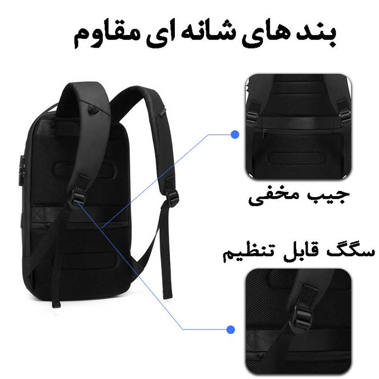 کوله پشتی لپ تاپ بنج مدل 7225 مناسب برای لپ تاپ تا ۱۵.۶ اینچ