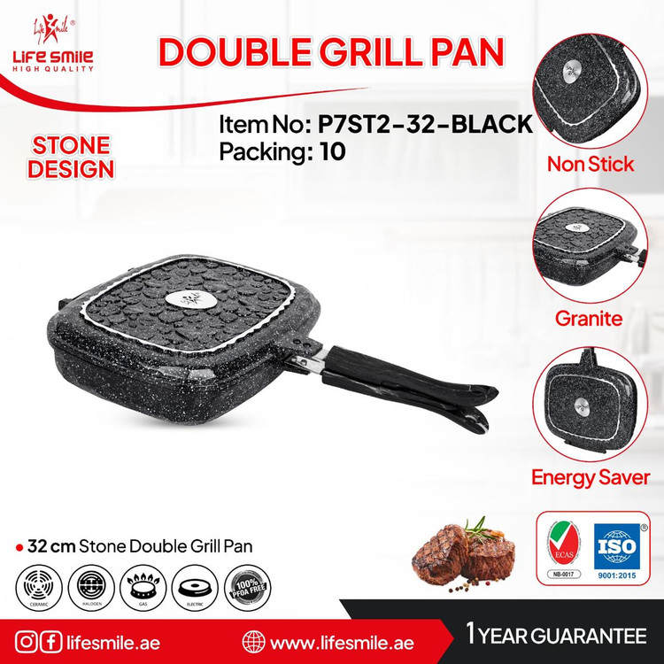 ◇ تابه دوطرفه گرانیت سایز 32 لایف اسمایل مدل P7ST2-32