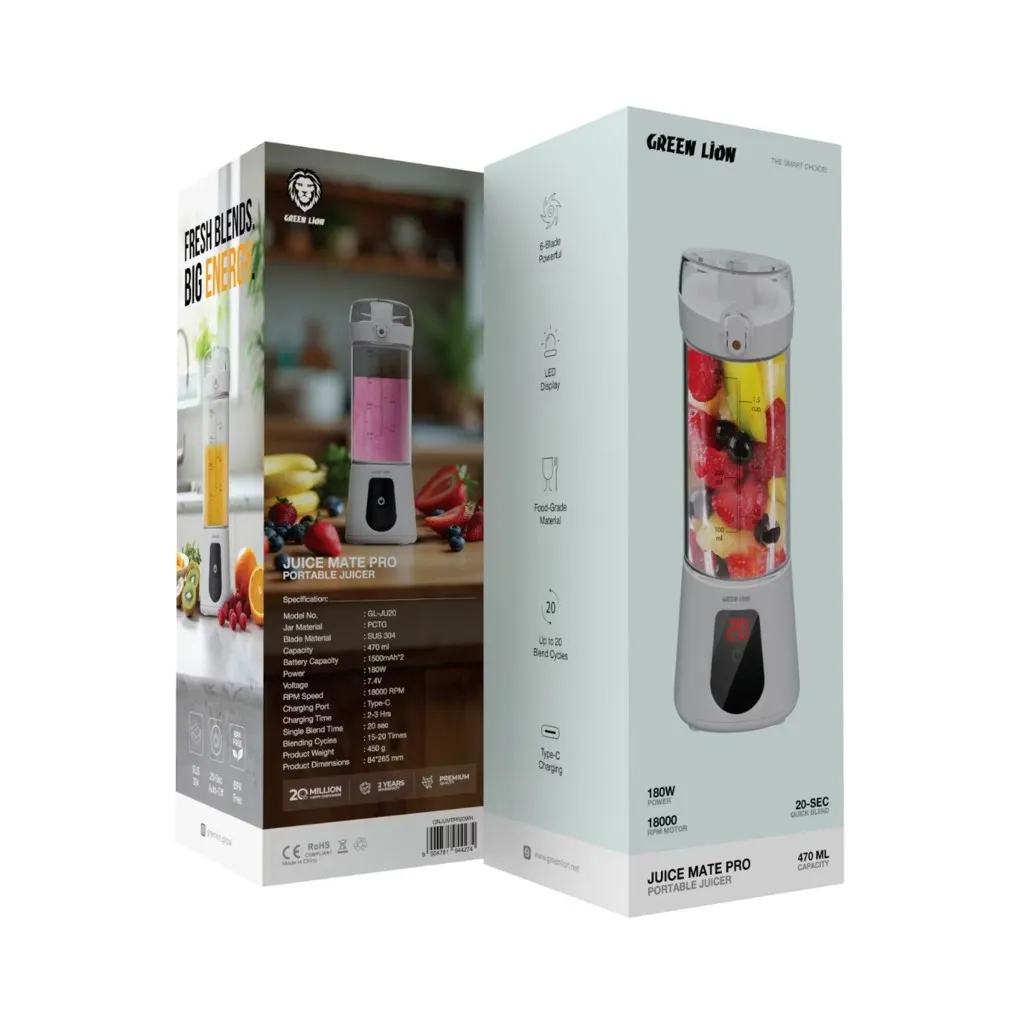" مخلوط‌کن شارژی گرین لاین مدل GREEN LION Juice Mate Pro