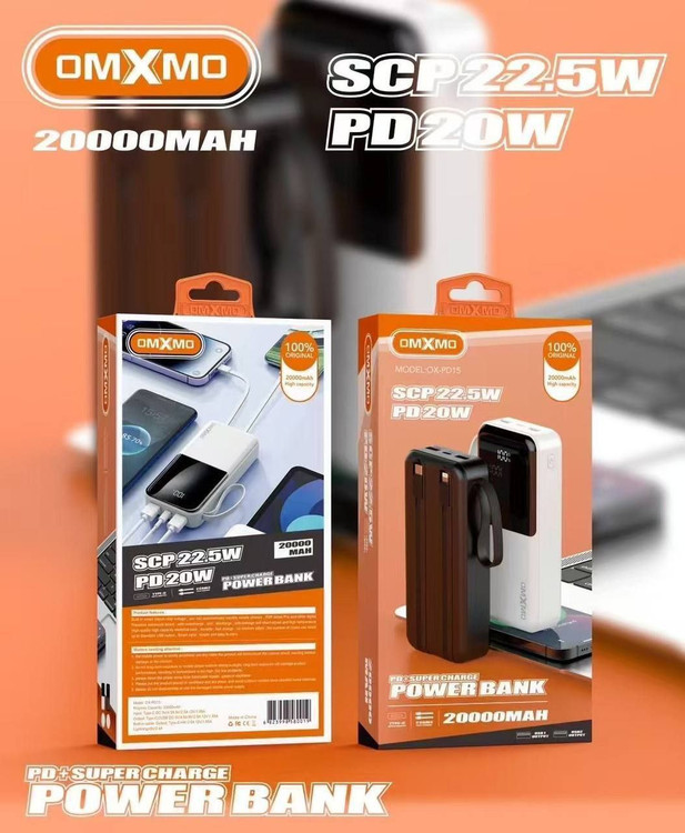 پاوربانک اورجینال OMXMO ، OX PD15ظرفیت20000