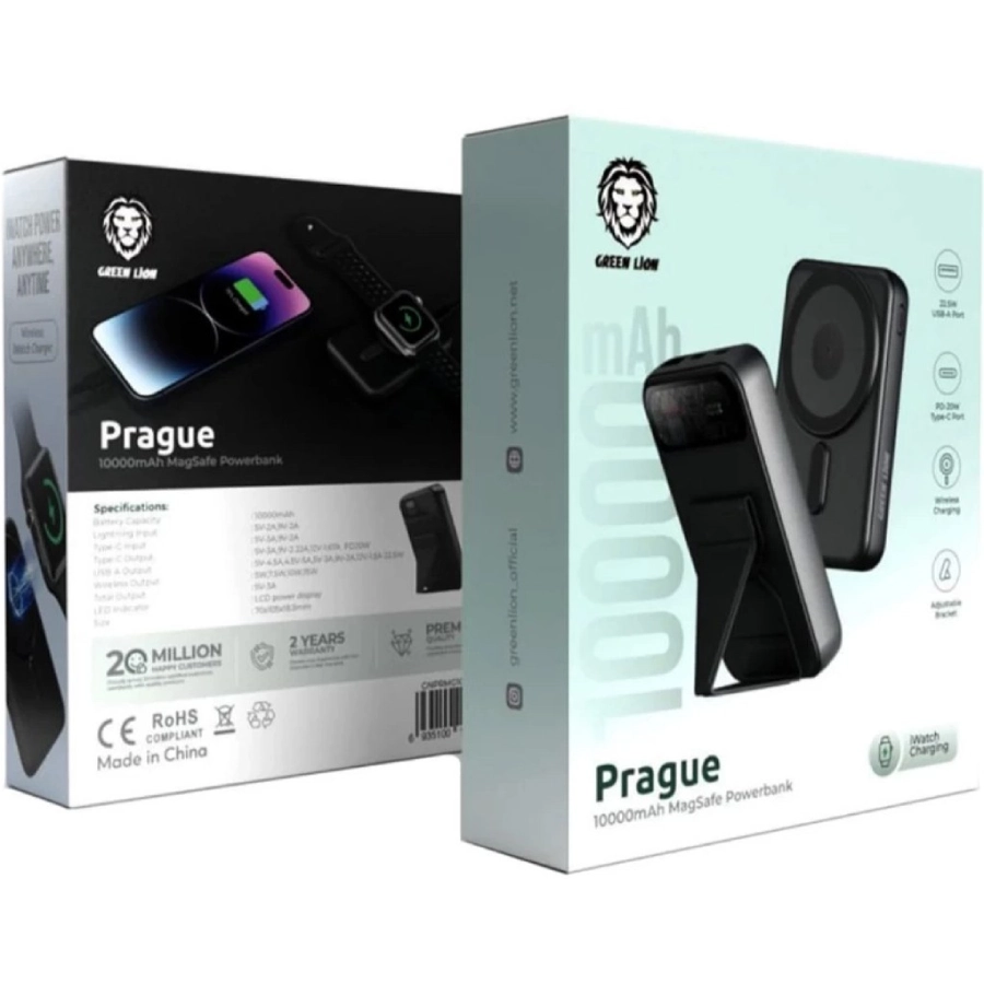 پاوربانک گرین لاین مدل Prague 10000mAh MagSafe