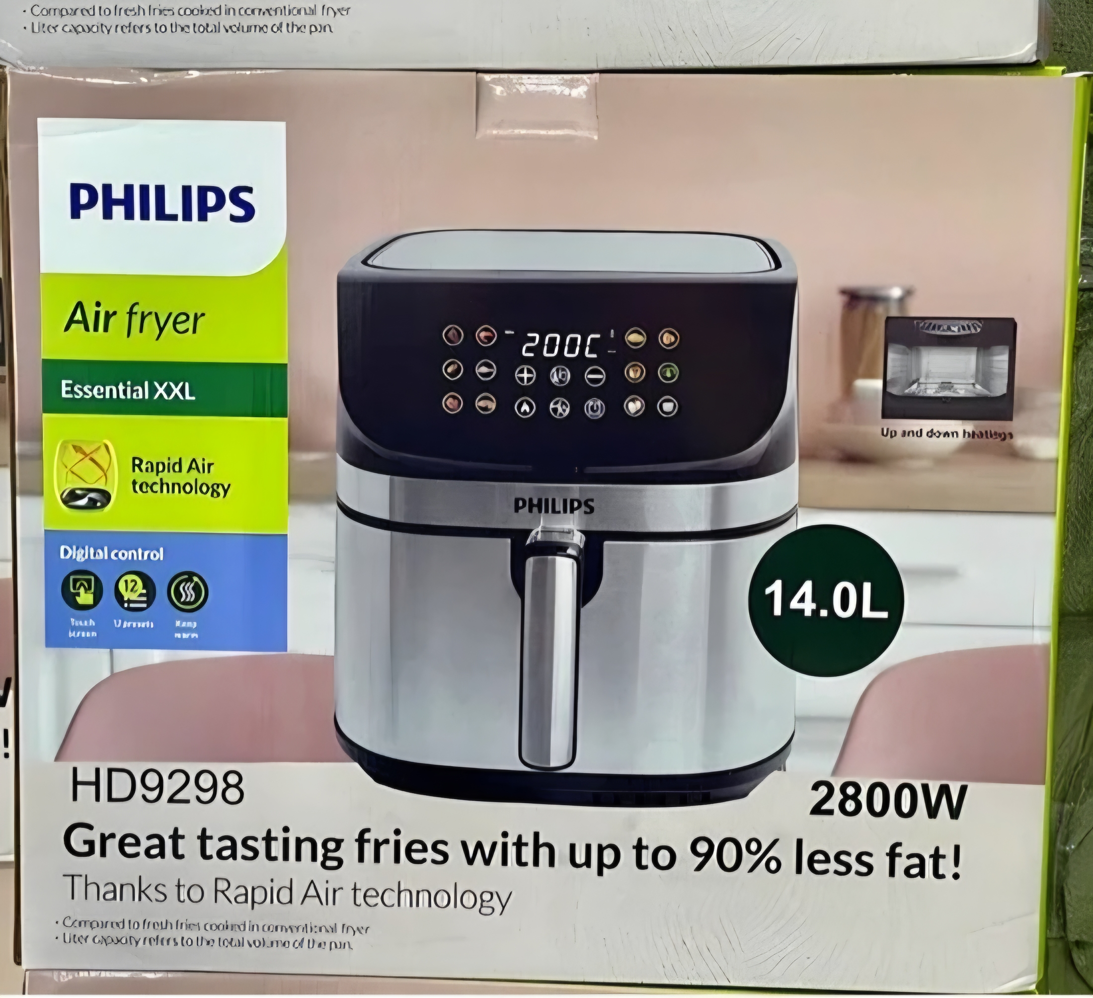 ' سرخ کن بدون روغن فیلیپس مدل HD9298 ظرفیت ۱۴ لیتر تمام استیل