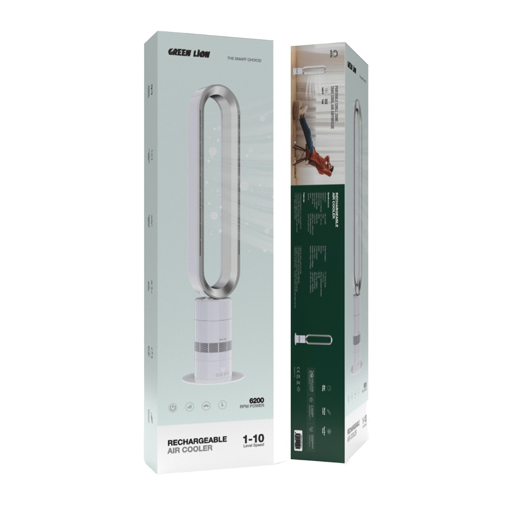 ` تهران+ ارسال با پیک+پنکه بدون پره گرین لاین Green Lion Rechargeable Air Cooler GNREAIRCOLSWH