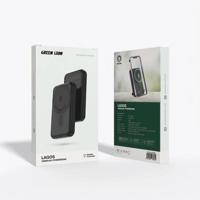 " پاوربانک لاگوس ۱۰۰۰۰ میلی آمپر گرین لاین Green lion LAGOS 10000mAh PowerBank