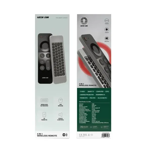 "کیبورد بی سیم گرین لاین مدل GN4INWRMTBK ریموت کنترل ۴ در ۱