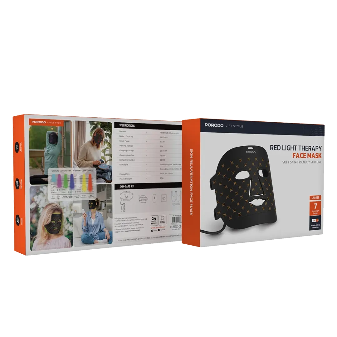ماسک نور درمانی صورت پورودو | Porodo Red Light Therapy Face Mask