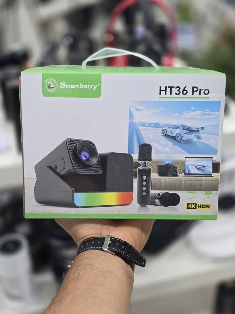 ویدئو پروژکتور اسمارت بری مدل HT36 کیفیت UHD قابل حمل