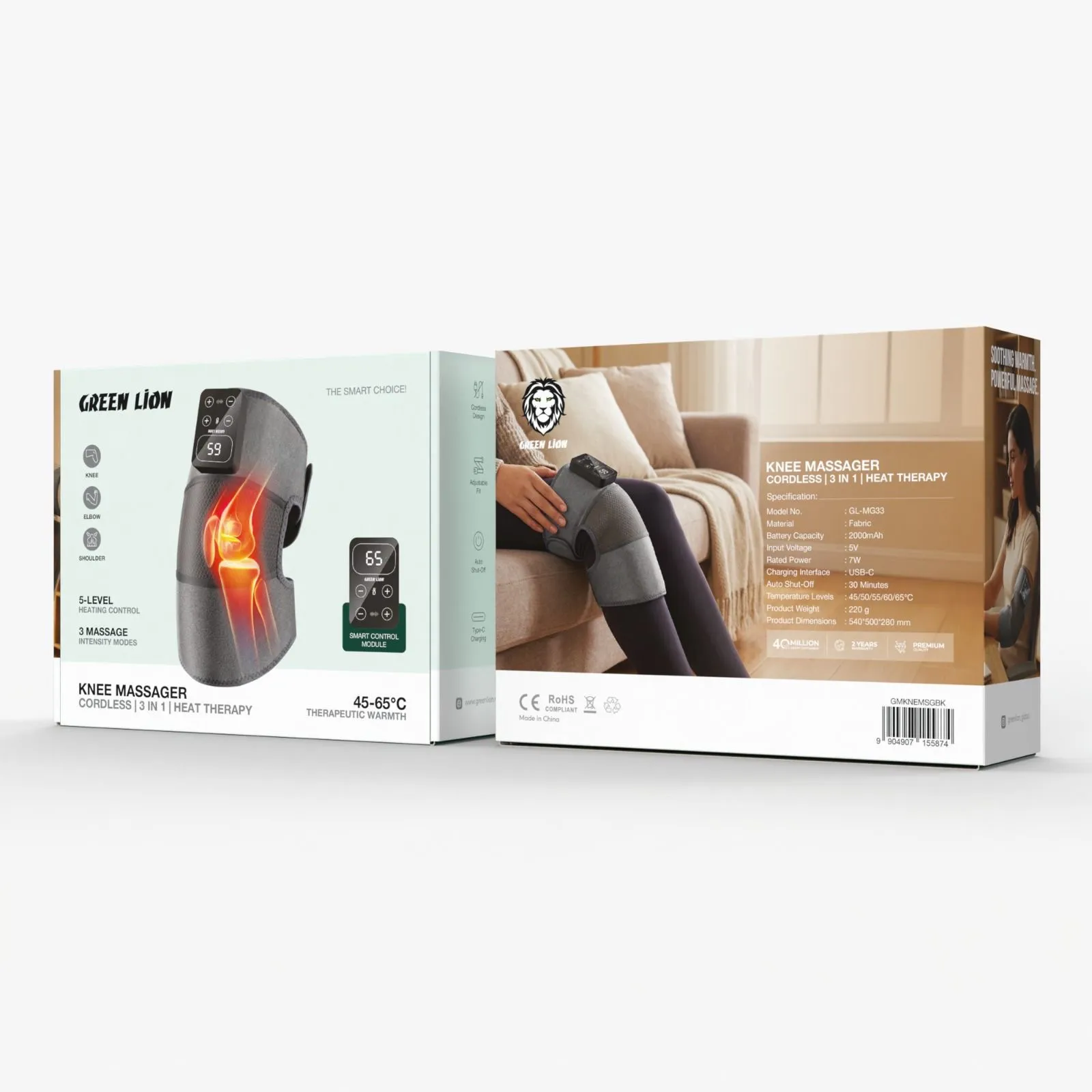 " ماساژور حرارتی زانو و شانه گرین لاین Green Lion Cordless Knee Massager