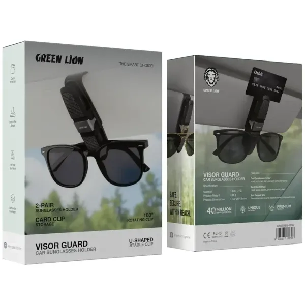 نگهدارنده عینک خودرو گرین لاین مدل Visor Guard دو عددی