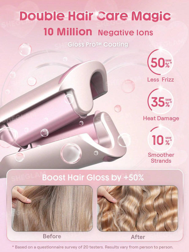 " ویو و کرلی کننده مو شیگلم SHEGLAM Beach Babe Hair Waver مدل Cupid's Charm