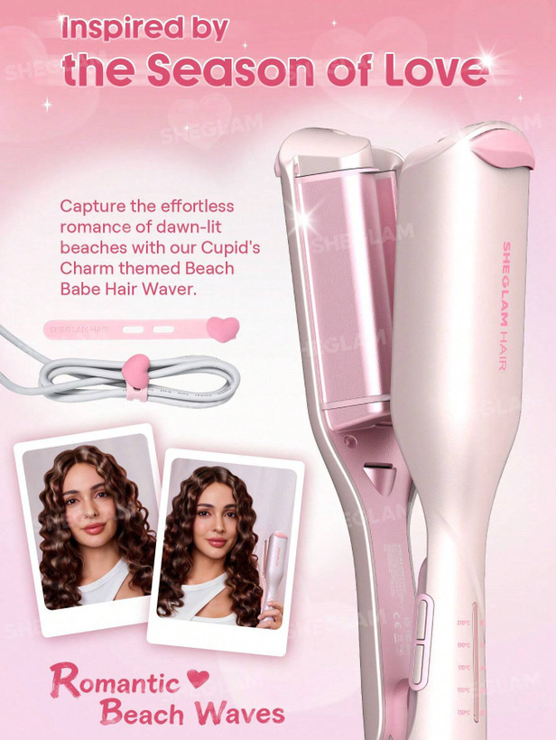 " ویو و کرلی کننده مو شیگلم SHEGLAM Beach Babe Hair Waver مدل Cupid's Charm
