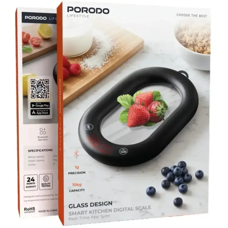 ترازوی هوشمند آشپزخانه Porodo مدل PDLFSTCK838BK
