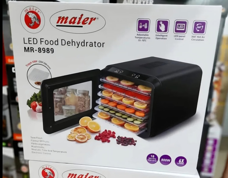 " میوه خشک کن مایر مدل MR8989 با ۶ طبقه استیل ضد زنگ