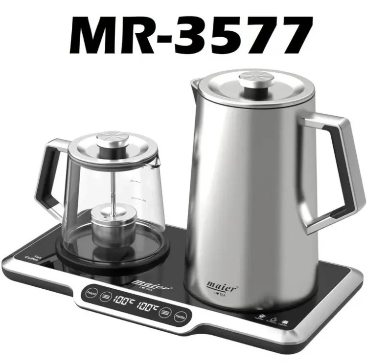 " چای ساز مایر مدل MR3577 ظرفیت ۱.۷ لیتر با کتری استیل ضد زنگ