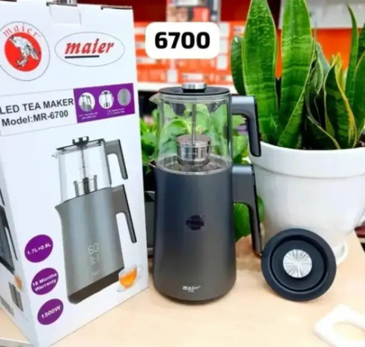 " چای ساز مایر مدل MR6700 ظرفیت ۲ لیتر با کتری استیل ضد زنگ