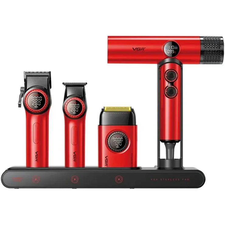 " ست ماشین اصلاح حرفهای وی جی آر مدل VGR-STEBLRES PRO 4in1