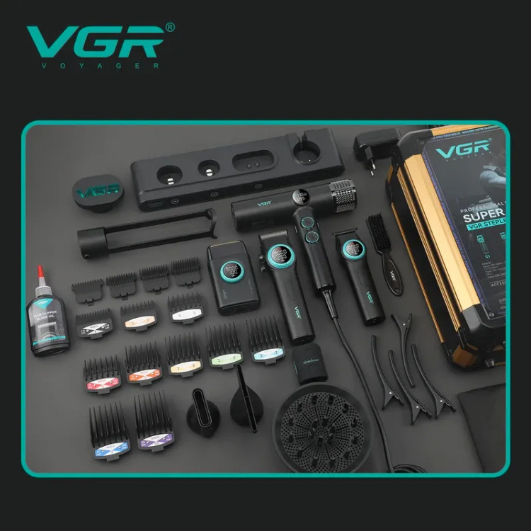 " ست ماشین اصلاح حرفهای وی جی آر مدل VGR-STEBLRES PRO 4in1