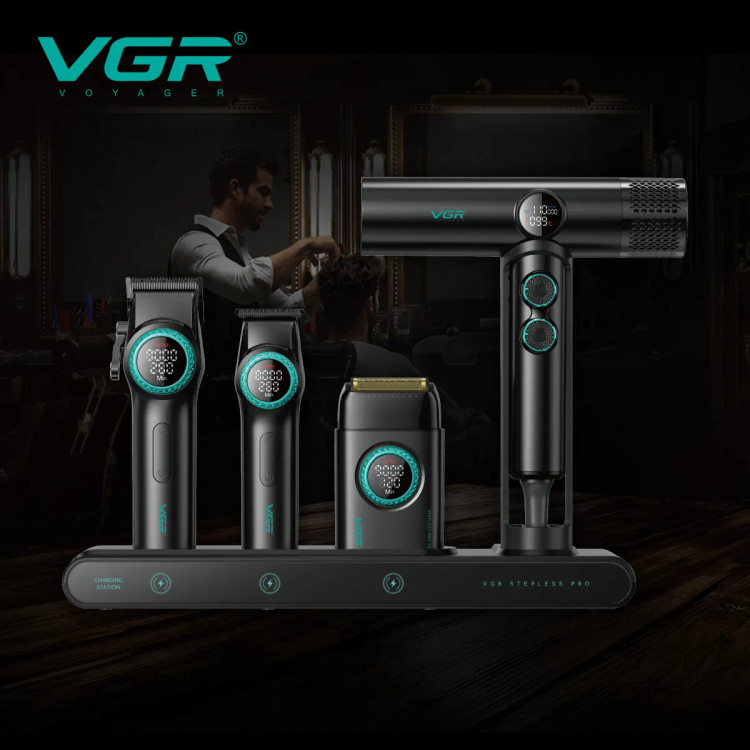 " ست ماشین اصلاح حرفهای وی جی آر مدل VGR-STEBLRES PRO 4in1