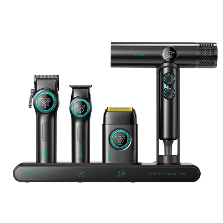 " ست ماشین اصلاح حرفهای وی جی آر مدل VGR-STEBLRES PRO 4in1